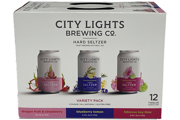 City Lights Brewing hard seltzer packaging