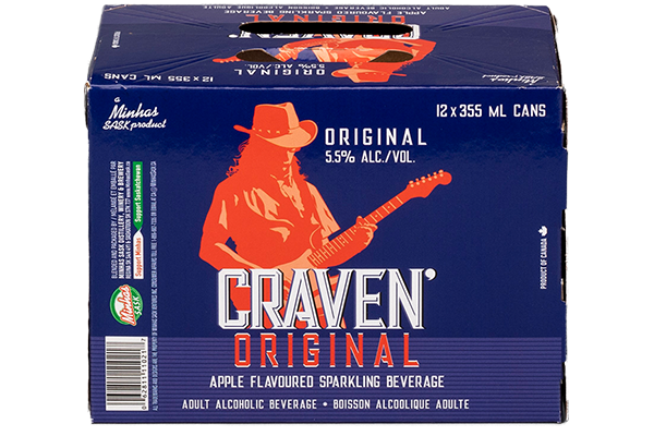 Craven Apple Falvoured sparkling beverage packaging