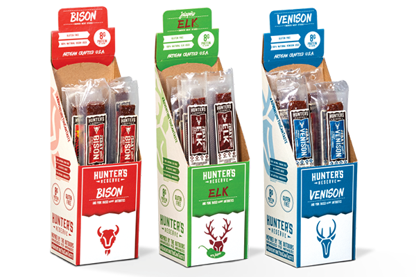 Hunter's Reserve exotic jerky packaging