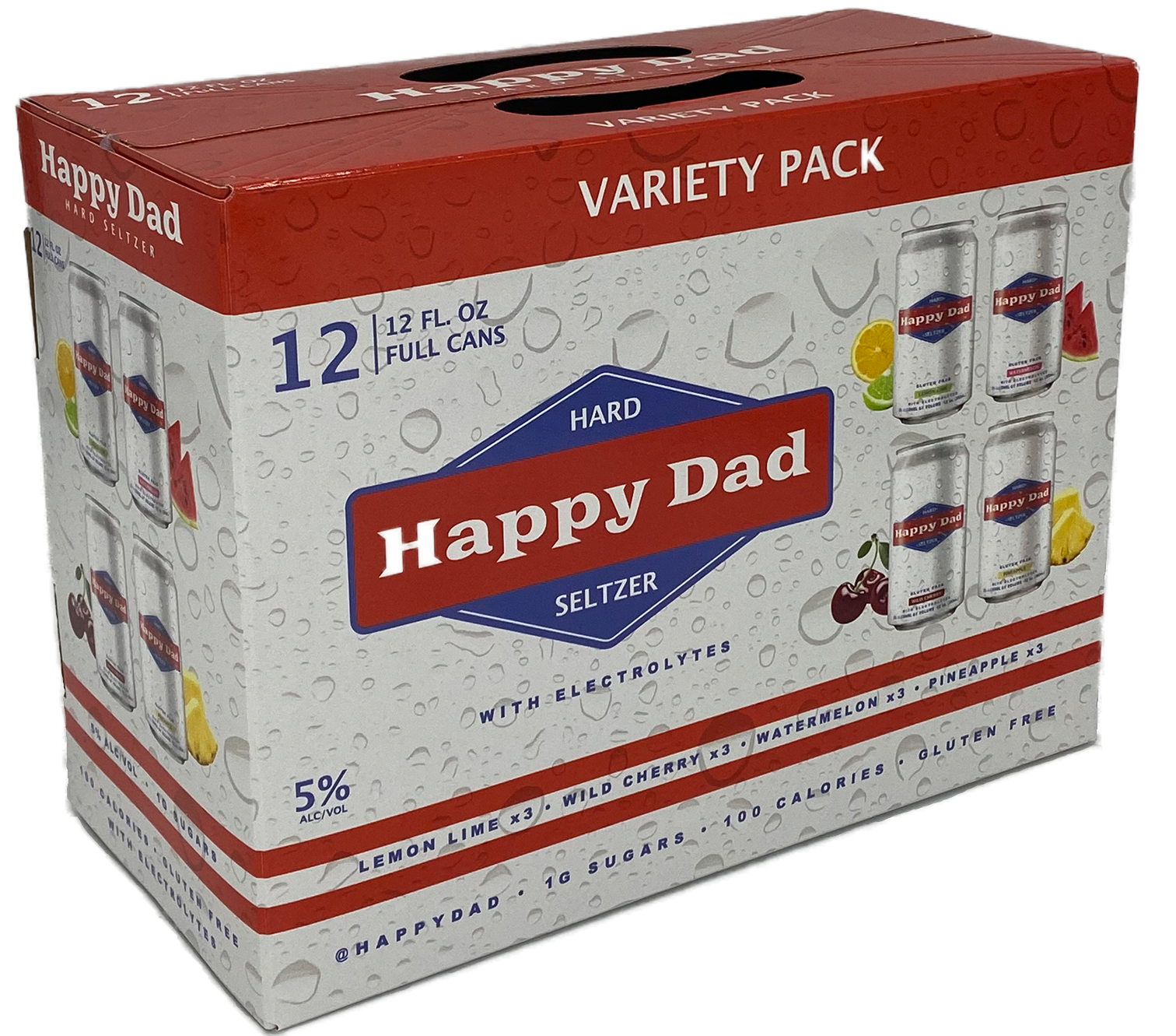 Happy Dad hard seltzer packaging